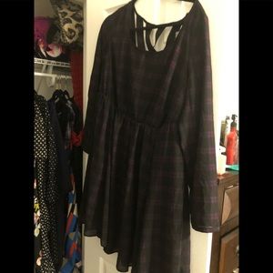 4CAS plaid LS Skater dress . Brand new Size 1